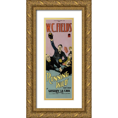 Movie Poster: W.C. Fields - Running Wild Gold Ornate Wood Framed Art Print with Double Matting by Illustrator, Unknown 20th Century American