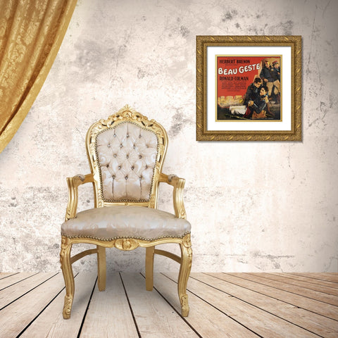 Movie Poster: Ronald Colman - Beau Geste Gold Ornate Wood Framed Art Print with Double Matting by Illustrator, Unknown 20th Century American