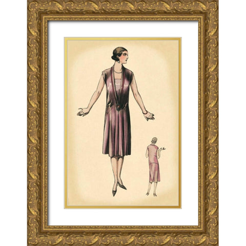 Solitary Beauty Gold Ornate Wood Framed Art Print with Double Matting by Vintage Fashion