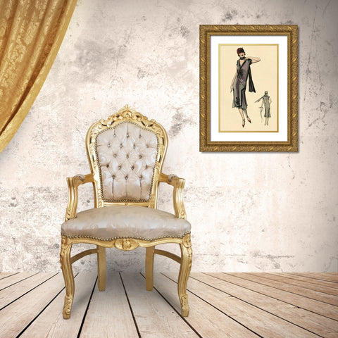 Come Hither Gold Ornate Wood Framed Art Print with Double Matting by Vintage Fashion