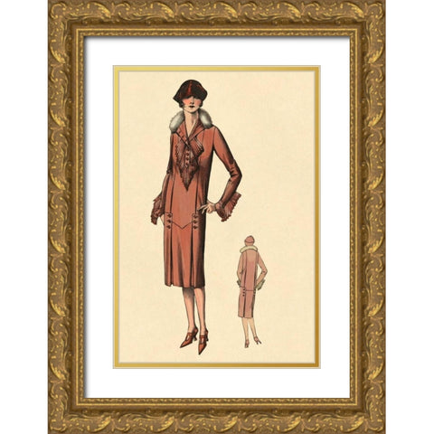 Stunning in Red Gold Ornate Wood Framed Art Print with Double Matting by Vintage Fashion