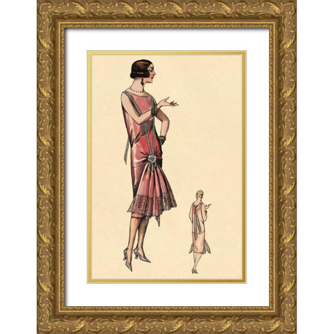 Simply Smashing Gold Ornate Wood Framed Art Print with Double Matting by Vintage Fashion