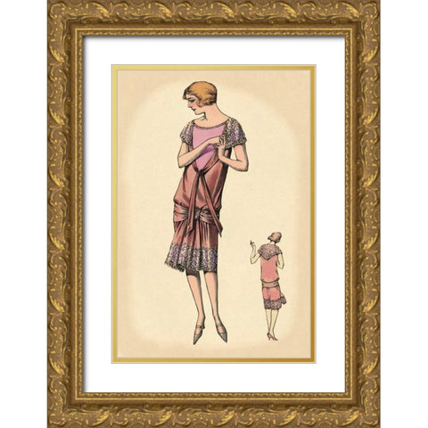 Sweetness and Youth Gold Ornate Wood Framed Art Print with Double Matting by Vintage Fashion