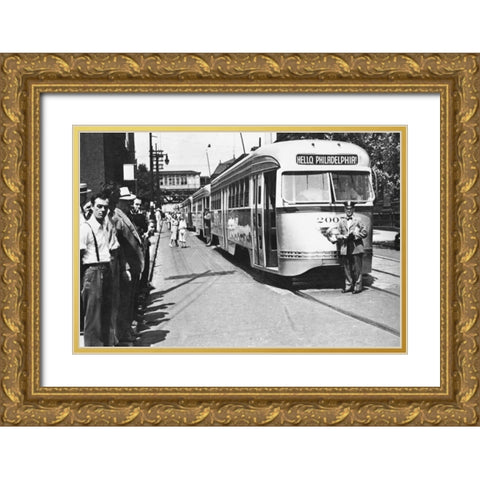 Hello, Philadelphia! Gold Ornate Wood Framed Art Print with Double Matting by Unknown