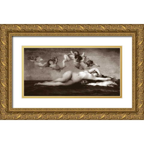 The Dream Gold Ornate Wood Framed Art Print with Double Matting by Vintage Nudes