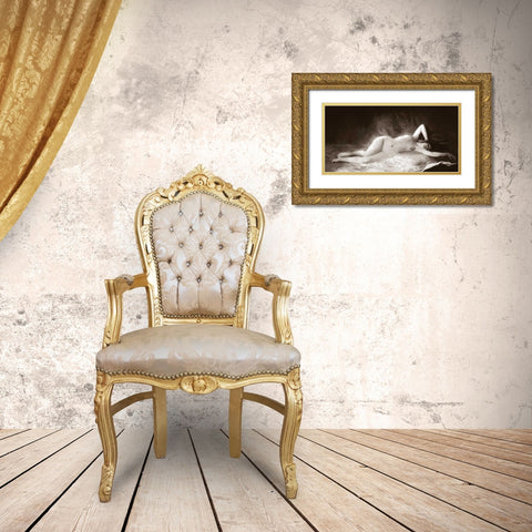 The Nap Gold Ornate Wood Framed Art Print with Double Matting by Vintage Nudes