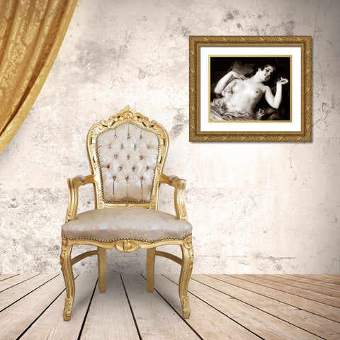 Grace Gold Ornate Wood Framed Art Print with Double Matting by Vintage Nudes