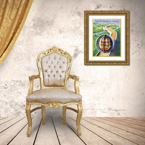 Pleasure Ball Gold Ornate Wood Framed Art Print with Double Matting by Retrosci-fi