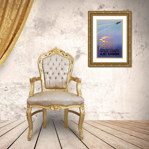 Riviera Express Air Union Gold Ornate Wood Framed Art Print with Double Matting by Maurus, E.