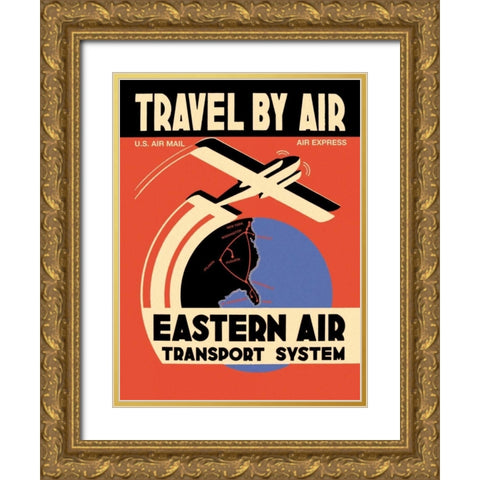 Eastern Air Transport System Gold Ornate Wood Framed Art Print with Double Matting by Unknown