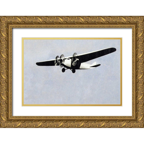 LAPE - Spanish Postal Airlines Gold Ornate Wood Framed Art Print with Double Matting by Unknown