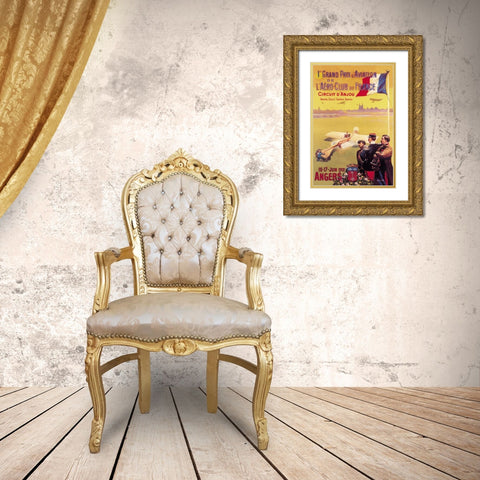 Grand Prix d Aviation de L Aero-Club de France Gold Ornate Wood Framed Art Print with Double Matting by Unknown