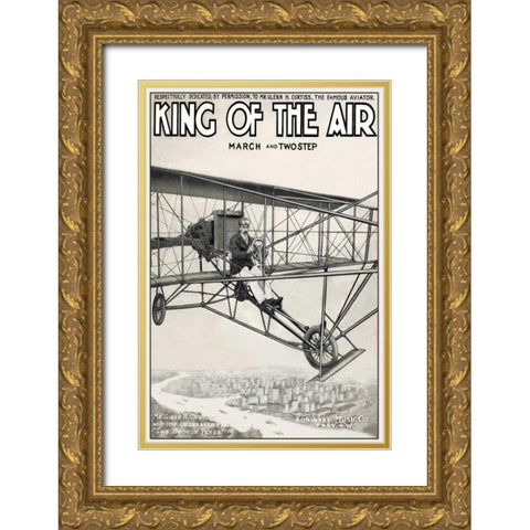 King of the Air Gold Ornate Wood Framed Art Print with Double Matting by Unknown