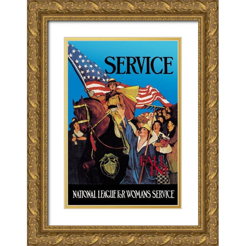 National League for Womans Service Gold Ornate Wood Framed Art Print with Double Matting by Patterson
