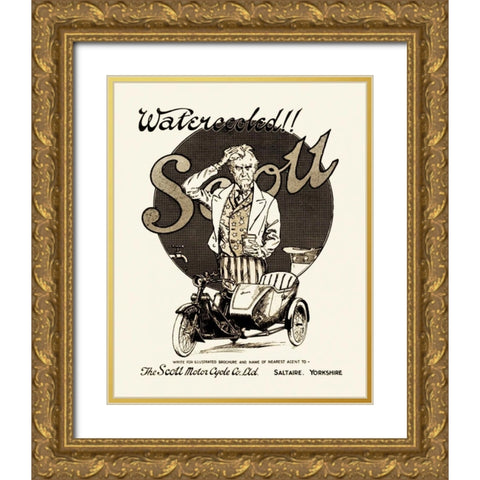 Watercooled Scott Gold Ornate Wood Framed Art Print with Double Matting by Unknown