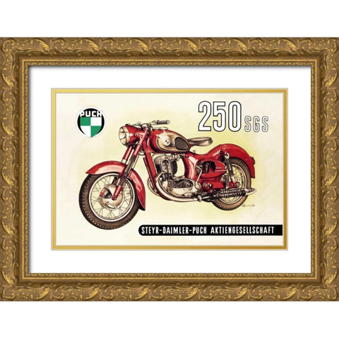 UC 250 SGS with Cutaway View Gold Ornate Wood Framed Art Print with Double Matting by Unknown