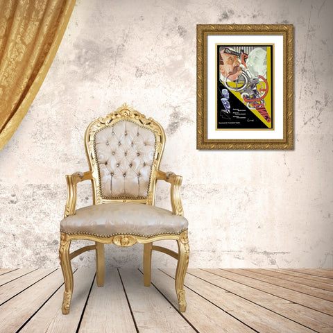 Eliso-Motorcycle Gold Ornate Wood Framed Art Print with Double Matting by Unknown
