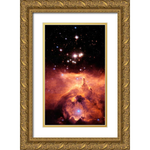 Pismis 24 and NGC 6357 Gold Ornate Wood Framed Art Print with Double Matting by NASA