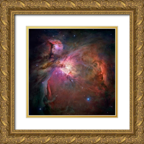 Orion Nebula Gold Ornate Wood Framed Art Print with Double Matting by NASA