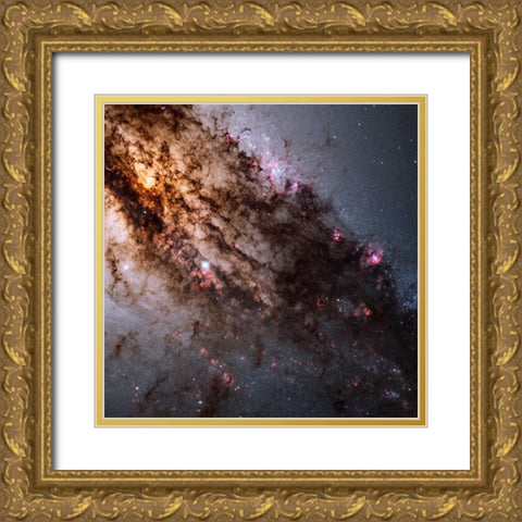 Star Birth in the Active Galaxy Centaurus A Gold Ornate Wood Framed Art Print with Double Matting by NASA