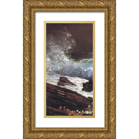 Sunlight On The Coast (left) Gold Ornate Wood Framed Art Print with Double Matting by Homer, Winslow