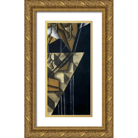 Teacups (right) Gold Ornate Wood Framed Art Print with Double Matting by Gris, Juan