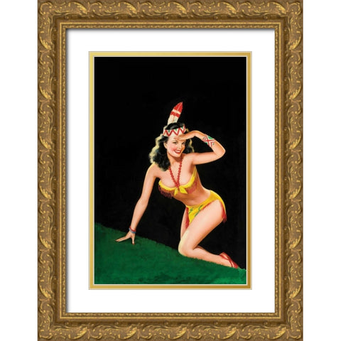 Beauty Parade Magazine: Dancin  Dynamite Gold Ornate Wood Framed Art Print with Double Matting by Driben, Peter