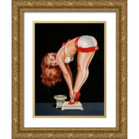Wink Magazine - On A Scale Gold Ornate Wood Framed Art Print with Double Matting by Driben, Peter