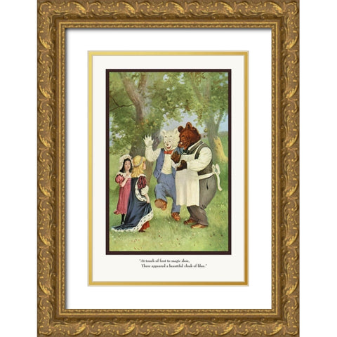 Teddy Roosevelts Bears: The Cloak Gold Ornate Wood Framed Art Print with Double Matting by Culver, R.K.