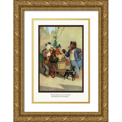 Teddy Roosevelts Bears: Dutchie Hans Gold Ornate Wood Framed Art Print with Double Matting by Culver, R.K.