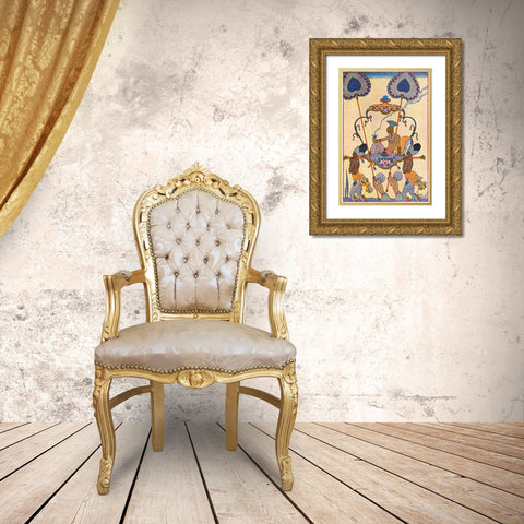 India Gold Ornate Wood Framed Art Print with Double Matting by Barbier, Georges