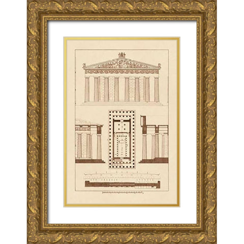 The Parthenon at Athens Gold Ornate Wood Framed Art Print with Double Matting by Buhlmann, J.