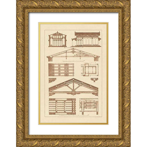 Internal Decoration of Roof Gold Ornate Wood Framed Art Print with Double Matting by Buhlmann, J.