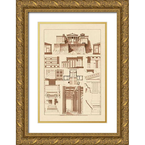 The Propylaea of the Acropolis at Athens Gold Ornate Wood Framed Art Print with Double Matting by Buhlmann, J.