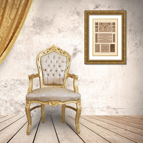 Painted Ceilings and Pavements from Pompeii Gold Ornate Wood Framed Art Print with Double Matting by Buhlmann, J.
