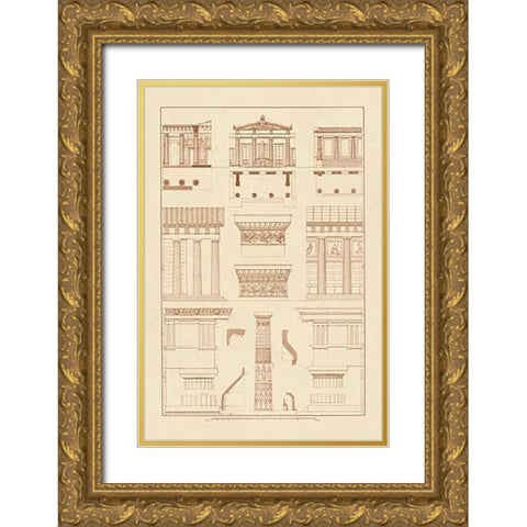 Doric Order, Temple of Zeus and Cased Column Gold Ornate Wood Framed Art Print with Double Matting by Buhlmann, J.