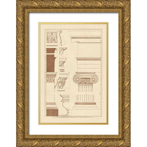 Details from the North Portico of the Erechtheum Gold Ornate Wood Framed Art Print with Double Matting by Buhlmann, J.