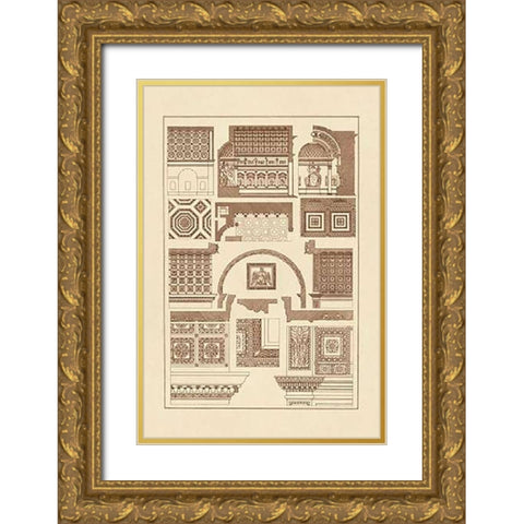 Roman Barrel Vaults Gold Ornate Wood Framed Art Print with Double Matting by Buhlmann, J.
