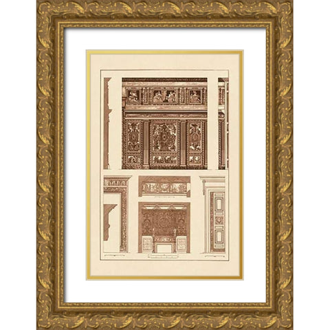 Wall Paintings and Decoration of the Renaissance Gold Ornate Wood Framed Art Print with Double Matting by Buhlmann, J.