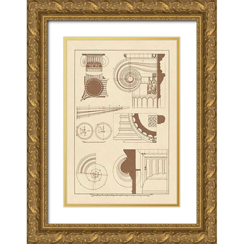 Capitals of the Erechtheum Gold Ornate Wood Framed Art Print with Double Matting by Buhlmann, J.
