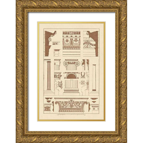 Entablatures and Capitals Gold Ornate Wood Framed Art Print with Double Matting by Buhlmann, J.
