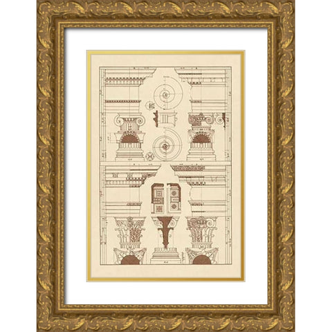 Pediments of the Renaissance Gold Ornate Wood Framed Art Print with Double Matting by Buhlmann, J.