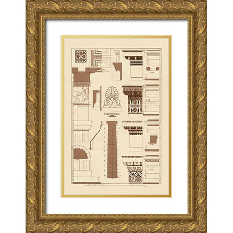 Details of the Parthenon at Athens Gold Ornate Wood Framed Art Print with Double Matting by Buhlmann, J.