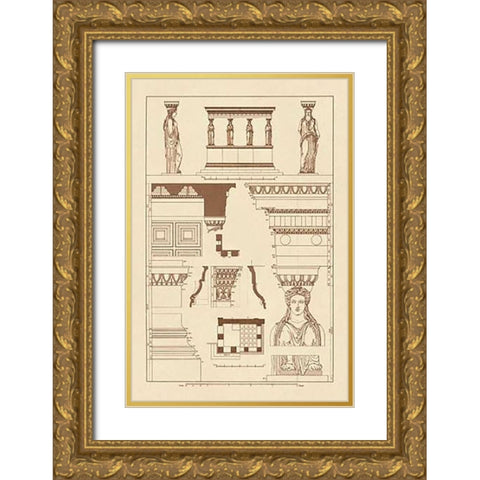Porch of the Caryatids Gold Ornate Wood Framed Art Print with Double Matting by Buhlmann, J.