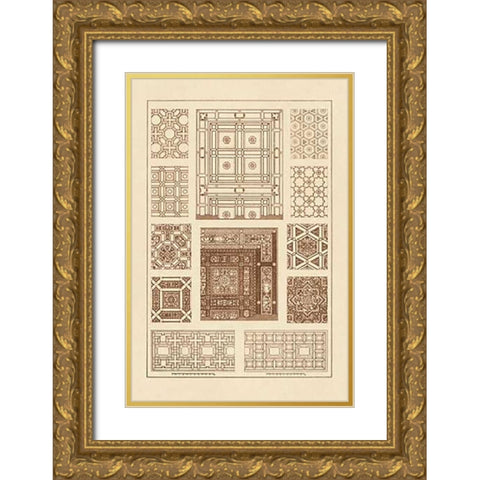 Ceilings with Bays and Mouldings Gold Ornate Wood Framed Art Print with Double Matting by Buhlmann, J.