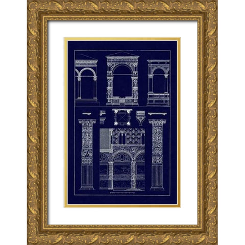 Arcades (Blueprint) Gold Ornate Wood Framed Art Print with Double Matting by Buhlmann, J.