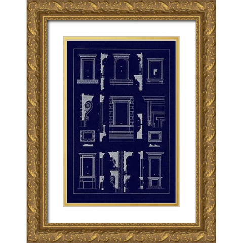 Widows of the Renaissance (Blueprint) Gold Ornate Wood Framed Art Print with Double Matting by Buhlmann, J.