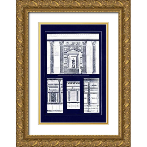 Wall Facing with Marble (Blueprint) Gold Ornate Wood Framed Art Print with Double Matting by Buhlmann, J.