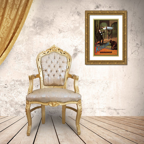 Magicians: Kellar: Levitation Gold Ornate Wood Framed Art Print with Double Matting by Unknown