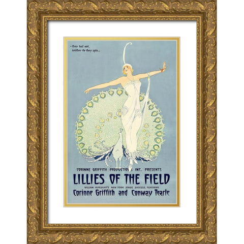 Vintage Film Posters: Lilies of the Field Gold Ornate Wood Framed Art Print with Double Matting by Unknown
